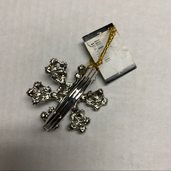 Snowflake rhinestone gem napkin ring MURVAL Field Museum gift shop NEW with tag - Picture 4 of 10